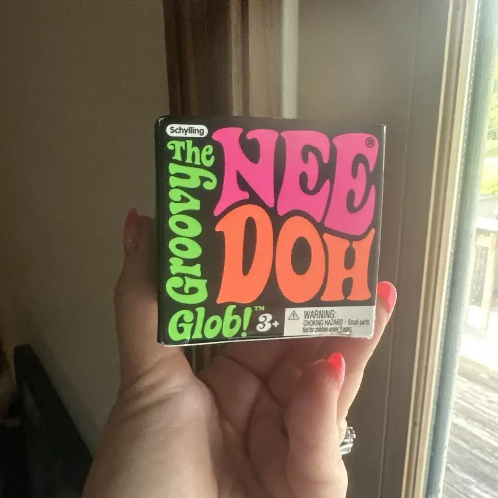 Schylling NeeDoh Groovy Glob Blue Squishy Sensory Stress Ball 100%Authentic